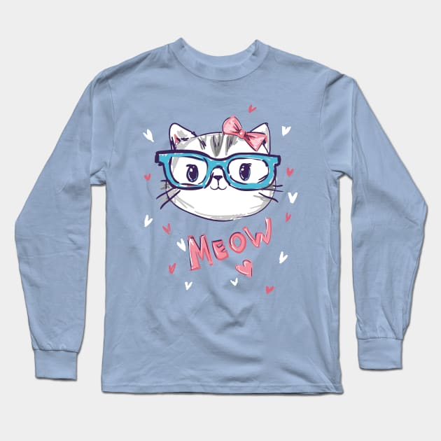 Meow Long Sleeve T-Shirt by DogsandCats
